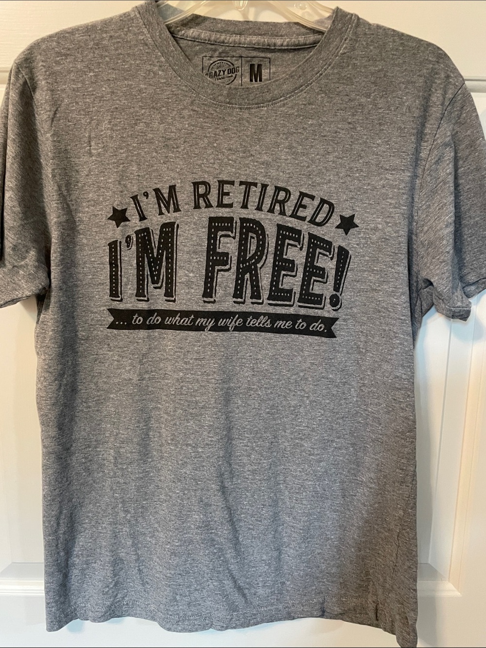 Gray "I'm Retired I'm Free!" Graphic Tee - Brand